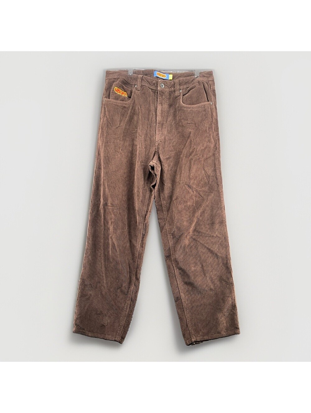 EMPYRE Pants Mens 33 Brown Corduroy Straight Fit Patch Logo Retro Y2K